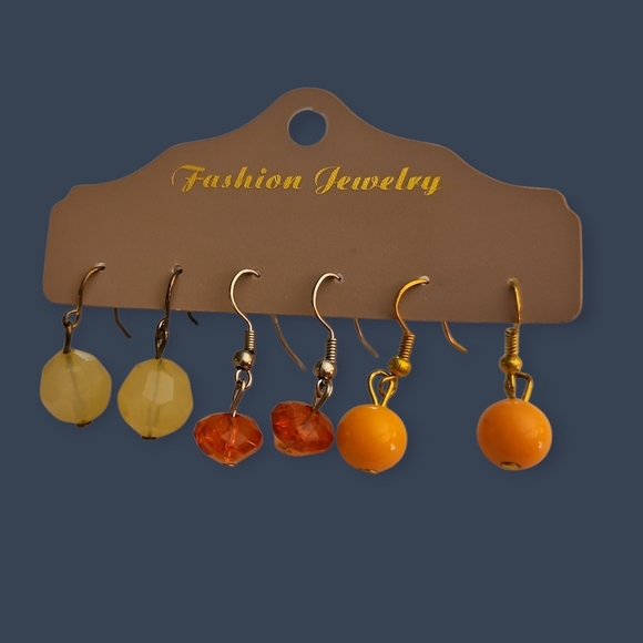 Fashion Jewelry Jewelry - 3/$30 Set of Three Orange, Pink and Yellow Drop Earrings Set